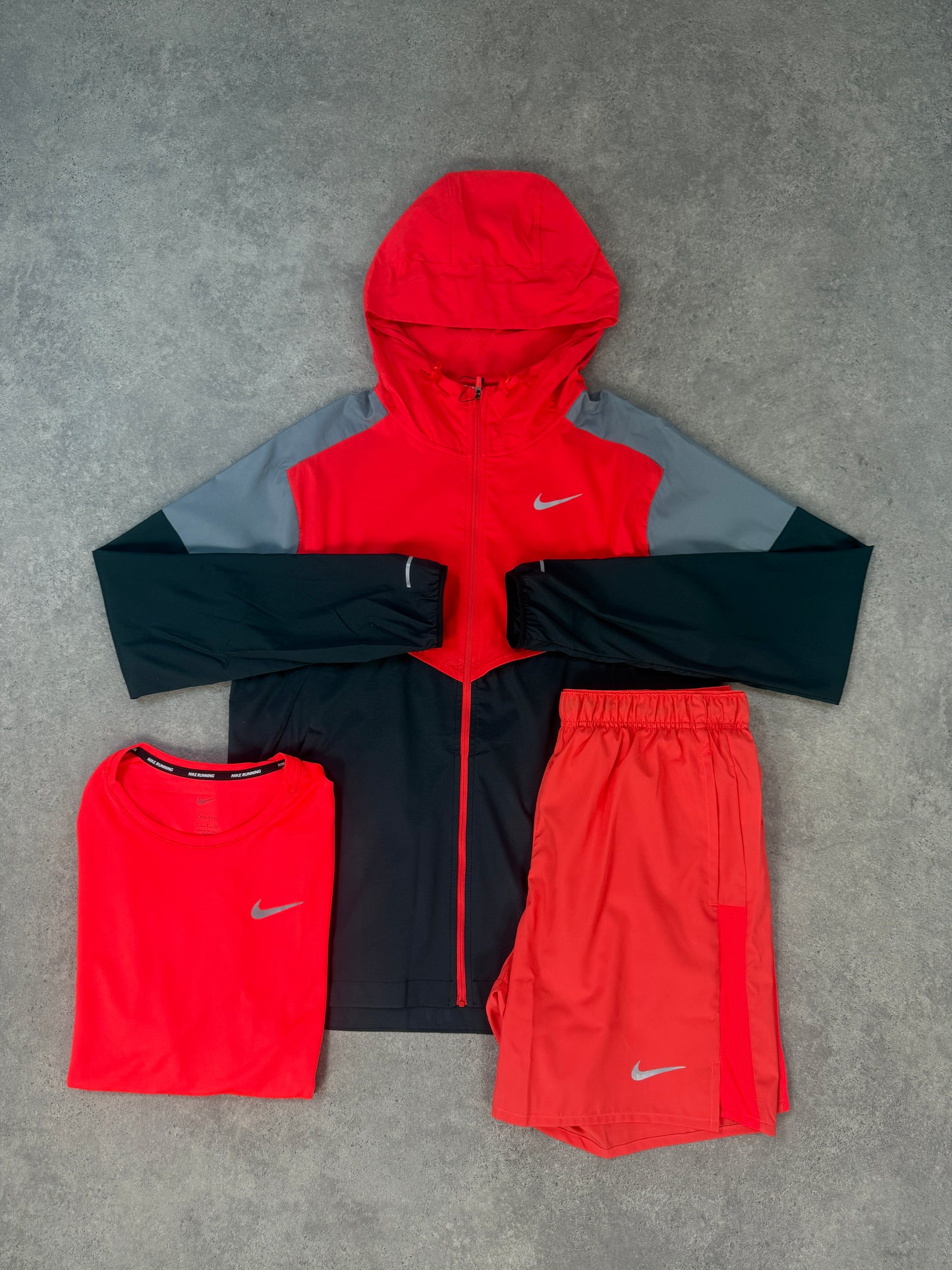 NIKE WINDBREAKER LIGHT TRI SET (RED/GREY/BLACK)
