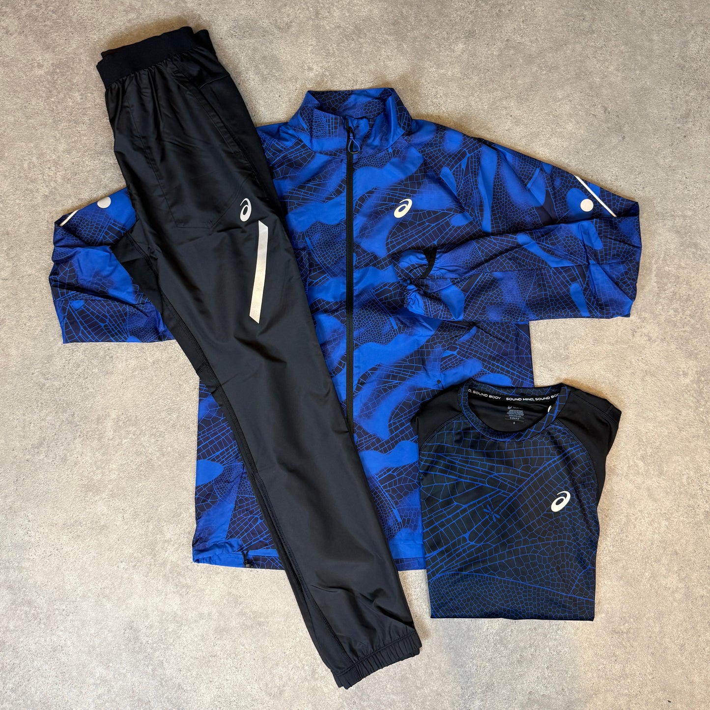 ASICS ROAD TRACKSUIT SET (BLUE/BLACK)